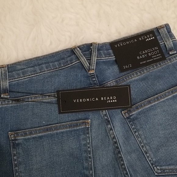 💕VERONICA BEARD💕 Carolyn High-Rise Baby Boot Jeans ~ Pacific Blue 26 NWT - Picture 12 of 14